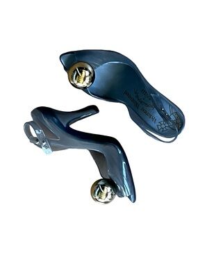 Vivienne Westwood Jelly Slingback Heels with Gold Ball Accent